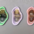 Colorful Irregular Shaped Clocks in Green Purple Pink with Time and Date