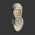 Beige Platform Sneakers With Thick Sole And Lace Up Design For Casual Wear