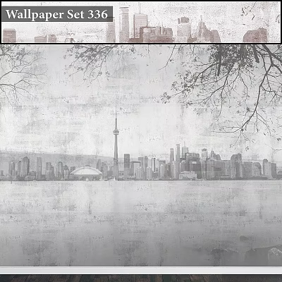 Modern component wall wall wall fresco town tower 3d model