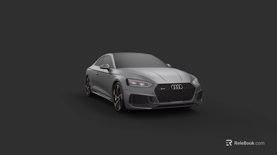 Gray Audi Sports Car With Sleek Body Design And Stylish Alloy Wheels 3d model 