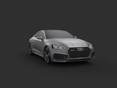 Gray Audi Sports Car With Sleek Body Design And Stylish Alloy Wheels 3d model