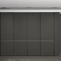 Modern Dark Wardrobe With Open Shelves Hanging Rods And Built in Lighting