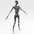 Futuristic Robot With Detailed Mechanical Body Structure And Metallic Red Accents