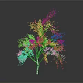 White Trunk Birch Tree With Lush Green Leaves On Gray Background