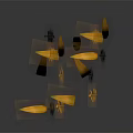 Golden Wheat Ears As Fresh Food Ingredient On Dark Background With Reflection