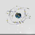 Elegant Decorative Ornament Set with Globe Metal Rings and Small Decorations