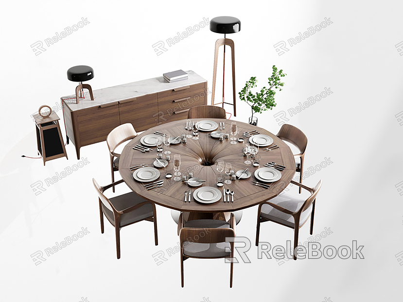 New Chinese Dining Table and Chair Combination model