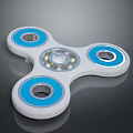 White And Blue Handheld Fidget Spinner With Bearings And Metal Balls For Daily Use