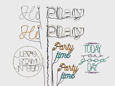 Decorative Lights With Playful Party Messages And Cheerful Good Day Designs 3d model