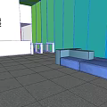 State Grid Corporation Reception Area Interior With Green Blue Walls Logo And Modern Seating