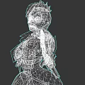 Game Movie Character 3D Model With Short Hair Goggles Mechanical Arm And Badge