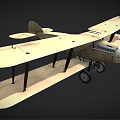 Vintage Biplane Airliner Model Featuring Dual Wings and Wooden Propeller