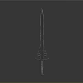 Medieval Decorative Sword With Ornate Hilt And Sharp Blade Design