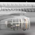 Boeing 757 aircraft structure aircraft engine structure 3d model