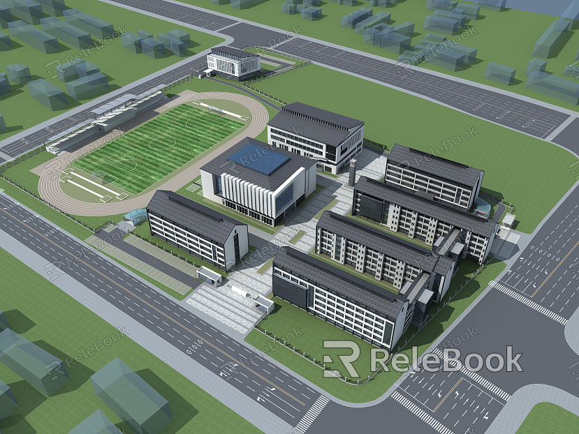 New Chinese Aerial View School model