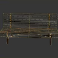 Rustic Industrial Architectural Metal Bench With Weathered Slatted Structure