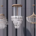 Modern Crystal Chandeliers With Spiral Design Hanging Pendants And Wooden Frames