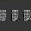 Various Colored Stacked Brick Blocks with Textured Surfaces and Different Shades