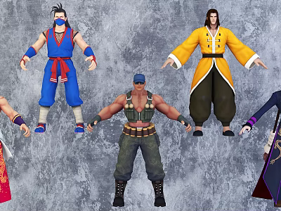 Game and Movie Characters With Various Costumes And Diverse Standing Poses 3d model