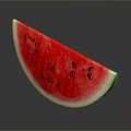 Fresh Ripe Watermelon Slice With Red Flesh Black Seeds And Green Rind