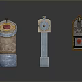 Three Decorative Ornamental Items With Intricate Patterns And Gemstone Accents