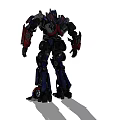 Transformers Robot Figure With Red Blue Black Armor And Mechanical Design 3d model
