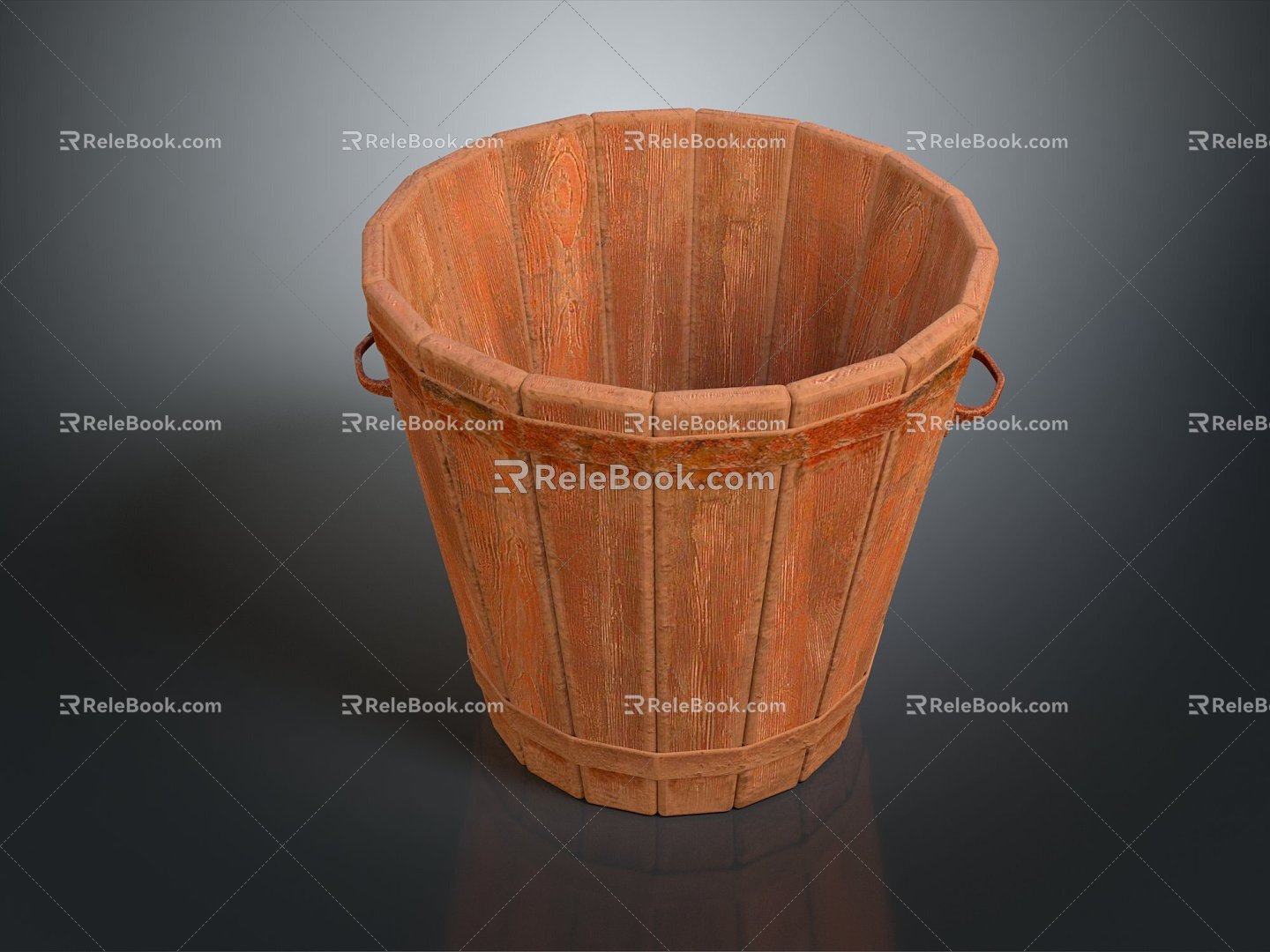 Modern Water Bucket Wooden Barrel Old Wooden Barrel Wooden Water Bucket 3d model