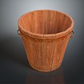 Modern Water Bucket Wooden Barrel Old Wooden Barrel Wooden Water Bucket 3d model