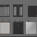 Modern Home Office File Storage Boxes With Transparent Panels And Black White Brown Frames
