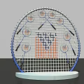 Vibrant Photo Check In Spot With Orange Frame Structure Sporty Figure Posters And Badminton Rackets