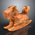 Handcrafted Brown Wooden Rocking Horse Classic Design For Children Household Item