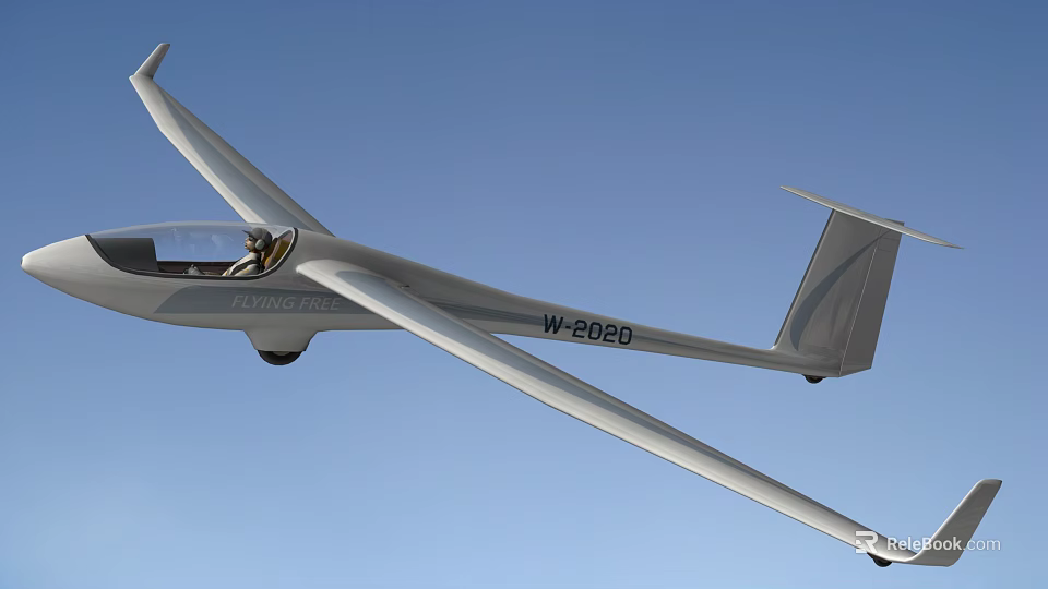 Smart Machine Flying Fish Glider W2020 Soaring Through Blue Sky With Advanced Technology 3d model 