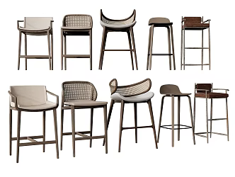 Bar Chair Bar Chair Bar Stool Backrest Bar Chair 3d model