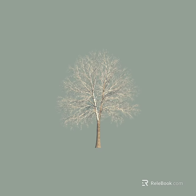 Leafless Arbor with Brown Trunk and White Branches on Gray Background 3d model