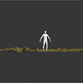 Wood And Stone Natural Branches Moss Covered Logs Slabs Display With Human Figure For Scale