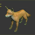 Game Movie Character Orange Fur White Underbelly Fox 3D Model Standing Pose Dark Background