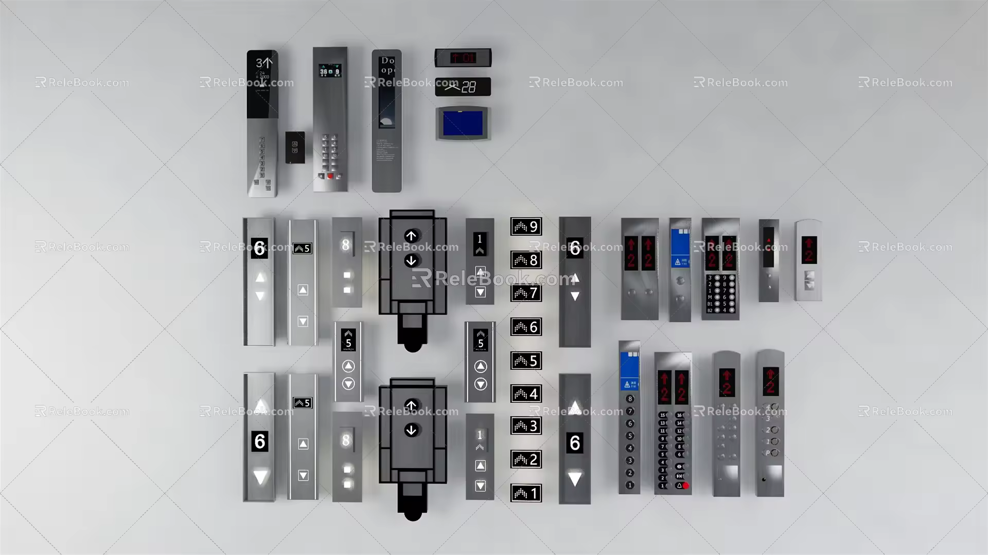 Modern button keys 3d model