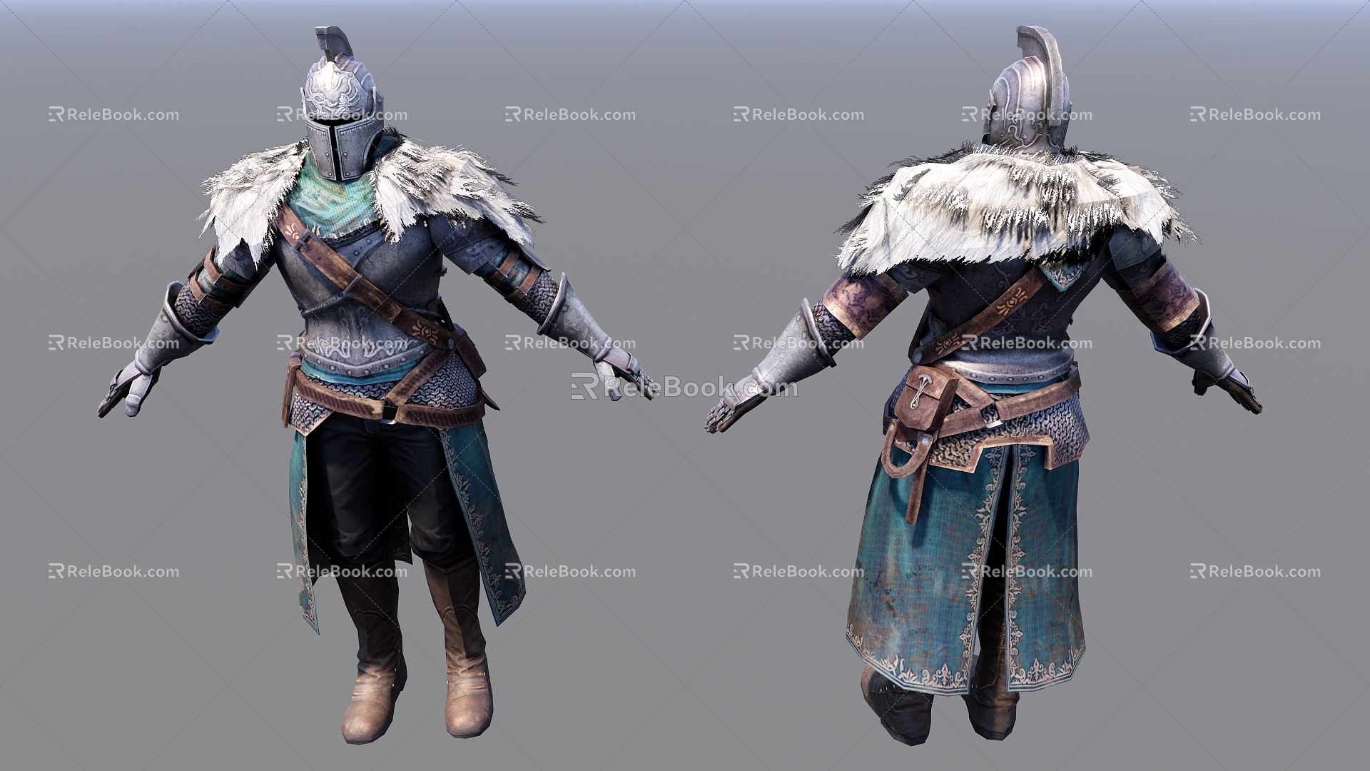 Modern game character armor warrior 3d model