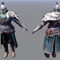 Modern game character armor warrior 3d model