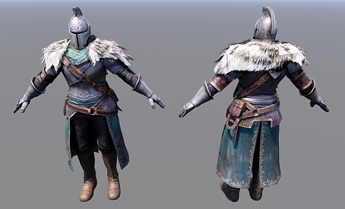 Modern game character armor warrior 3d model