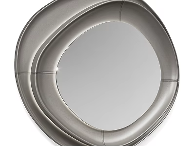 Round Mirror With Curved Metal Frame And Modern Design For Home Decoration 3d model