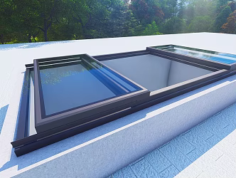 Villa lighting well translation skylight 3d model
