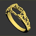 Elegant Luxurious Gold Ring With Intricate Carved Patterns For Fashion Accessory