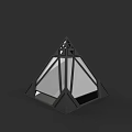 Modern Geometric Figure Display Cabinet With Glass Doors And Shelves