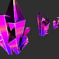 Vibrant Purple Pink Crystals With Geometric Facets And Iridescent Glow On Dark Background