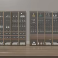 Elegant Modern Wine Cabinet Interior Design With Glassware Wine Bottles And Decorations