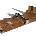 Skate Park Design Layout With Multiple Ramps And Concrete Structures Features 3d model