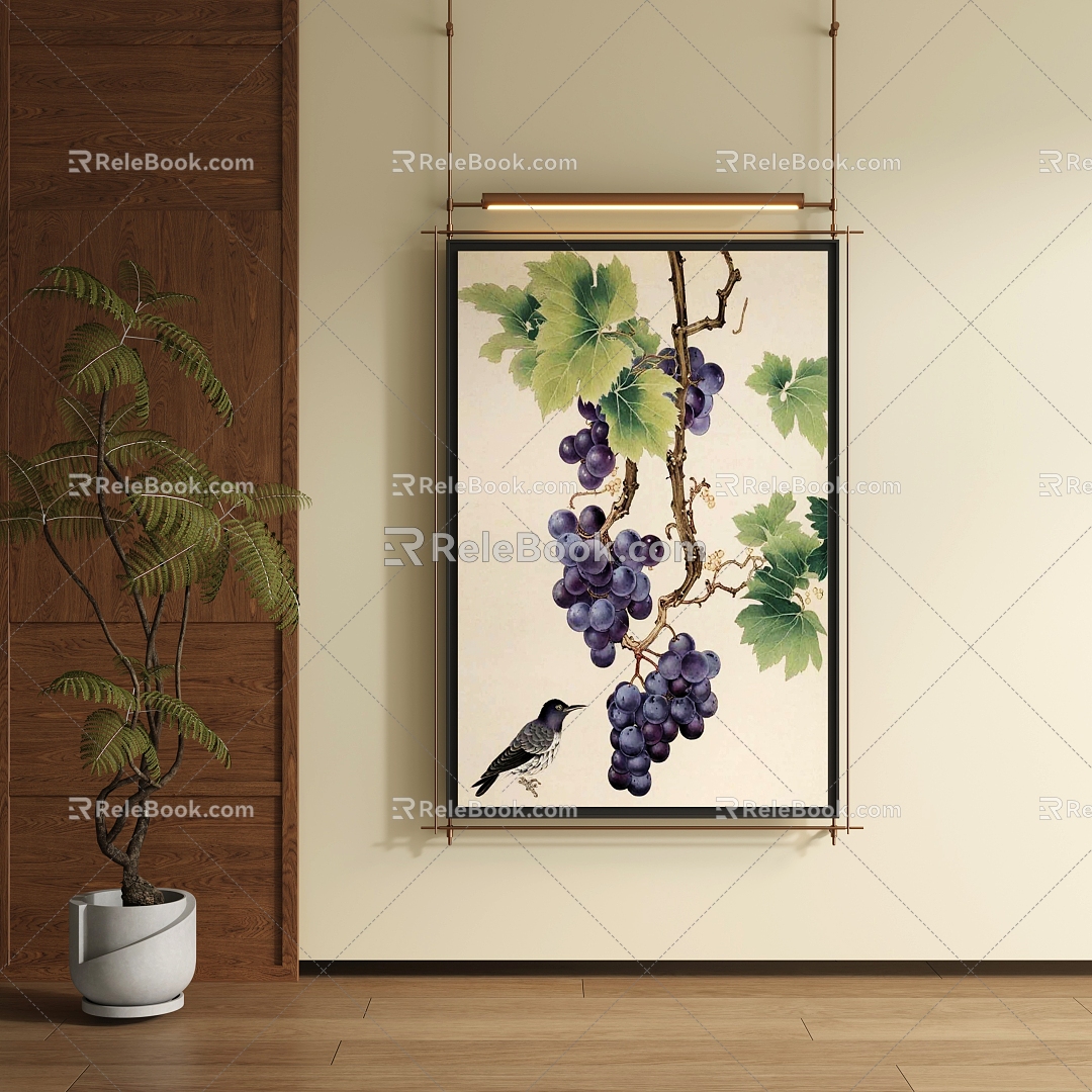 Modern metal rod decorative painting 3d model