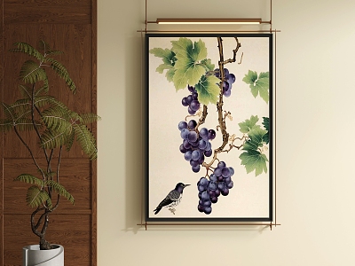 Modern metal rod decorative painting 3d model