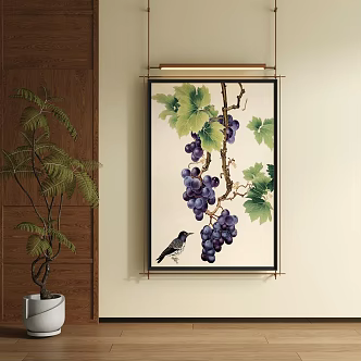 Modern metal rod decorative painting 3d model